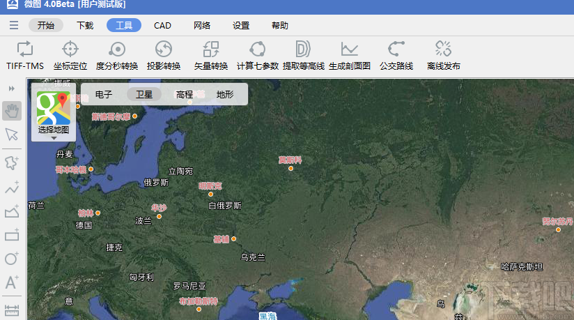 7,点击设置按钮并点击离线地图按钮弹出离线地图设置弹框,点击设置