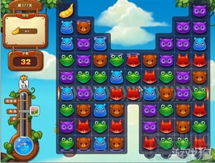 开心消消乐377关收集金豆荚过关技巧攻略-绿色
