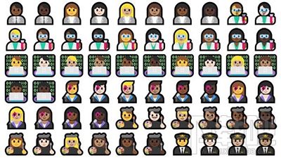 用emoji表情拼成小人,用emoji表情拼成一家人 win10创意者更新了哪些emoji表情图标