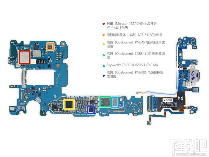 mate10主板芯片图解,mate10主板图解 三星galaxy s9 主板芯片图解(b面)