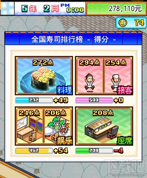 海鲜寿司街关于食物四项属性的修改